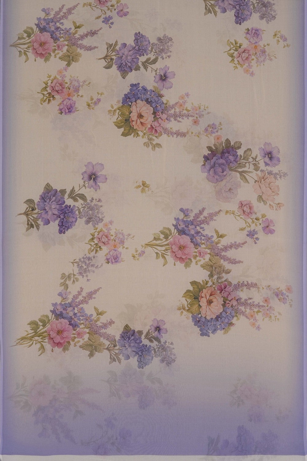 Image of A Floral Print Chiffon Saree