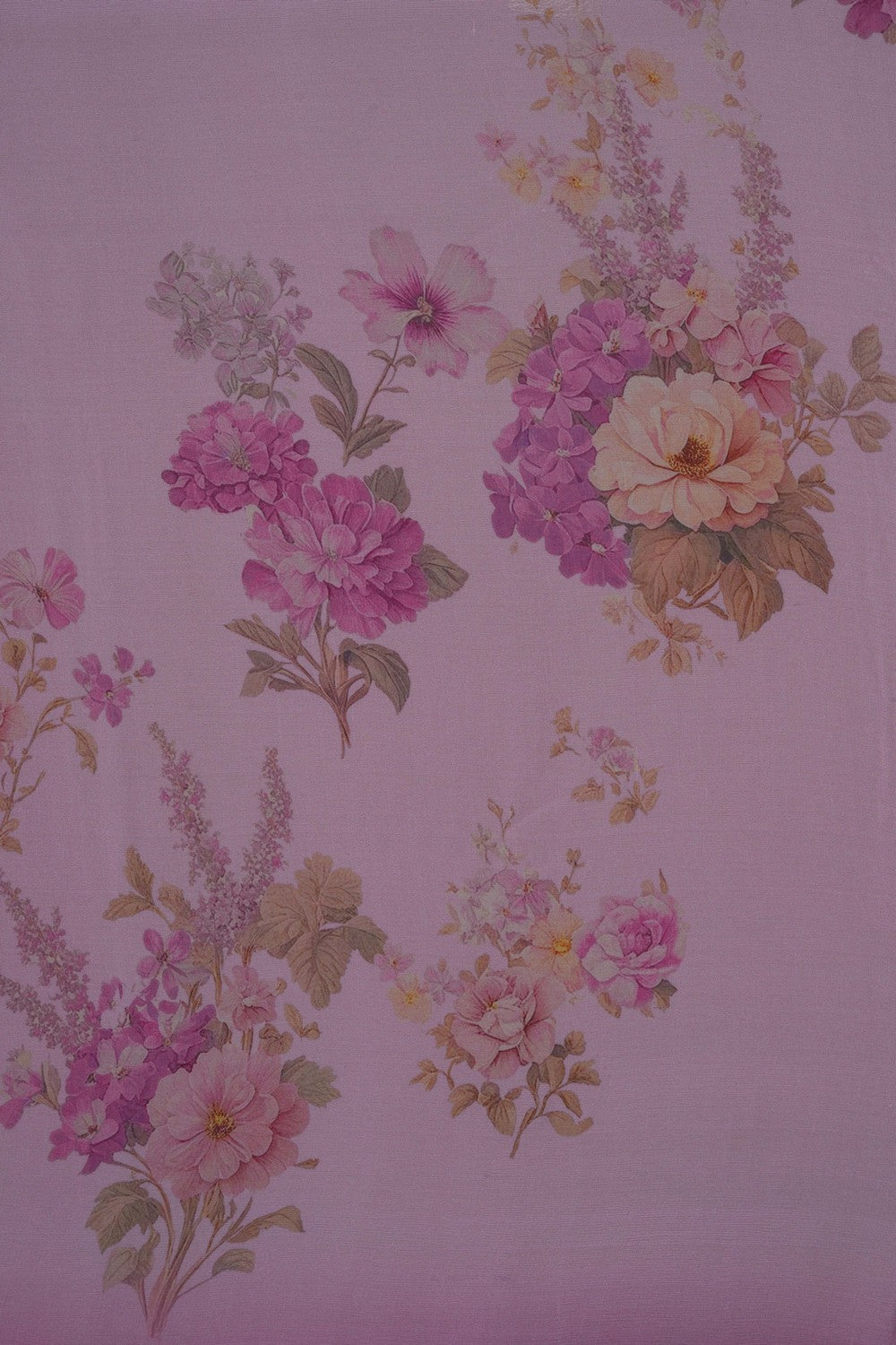 Image of A Floral Print Chiffon Saree