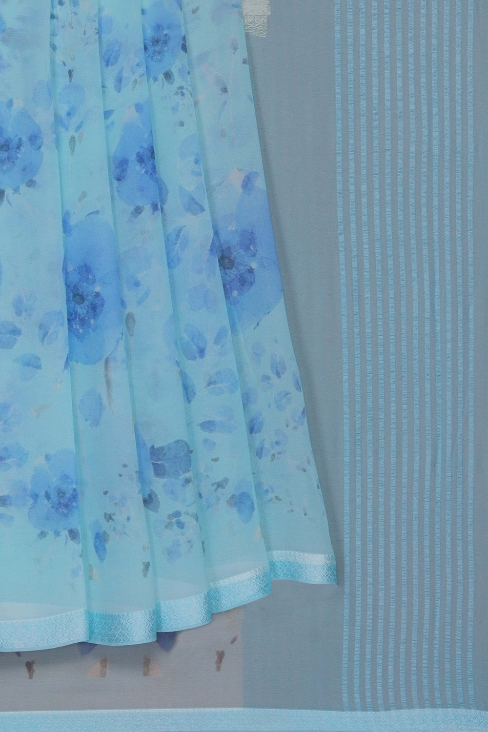 Image of A Floral Print Chiffon Saree