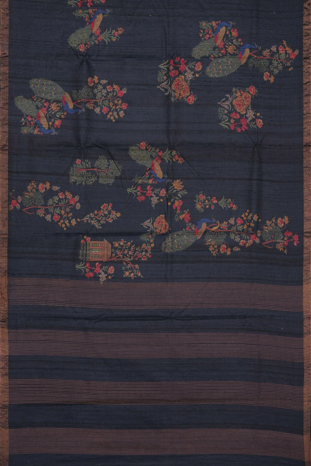 Image of Slate Grey Desi Tussar Silk Saree