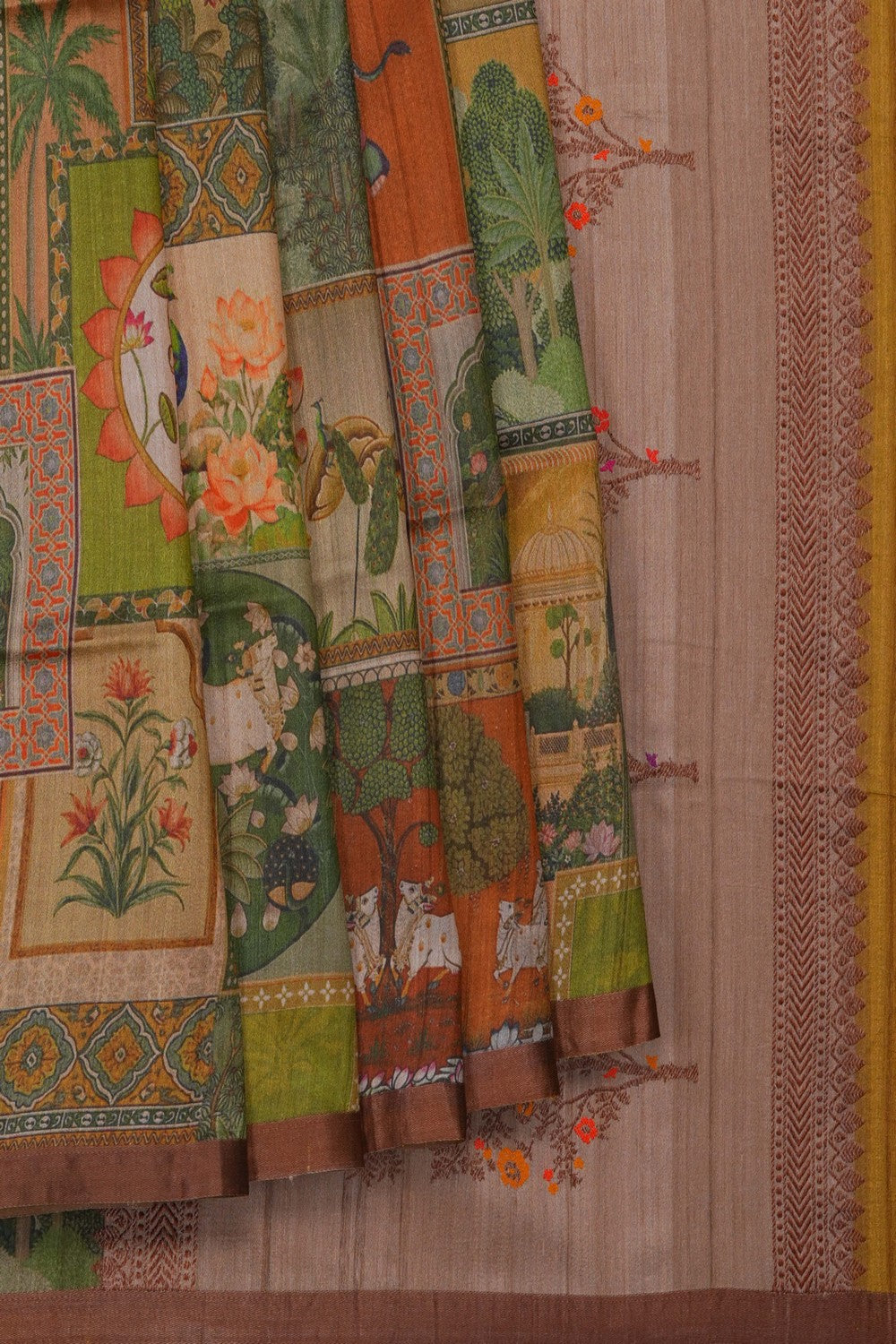 Image of Pichwai Art Desi Tussar Silk Saree