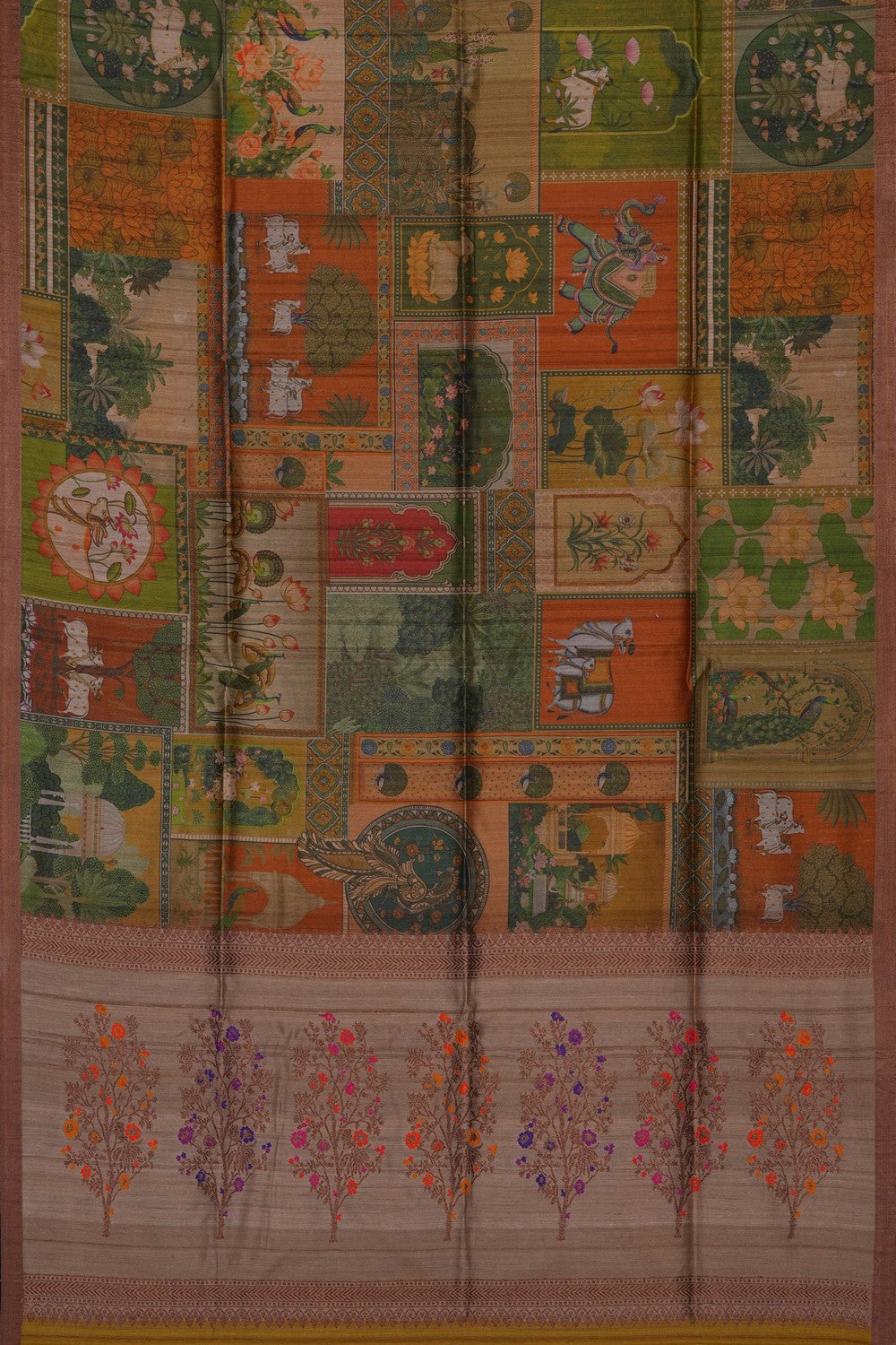 Image of Pichwai Art Desi Tussar Silk Saree