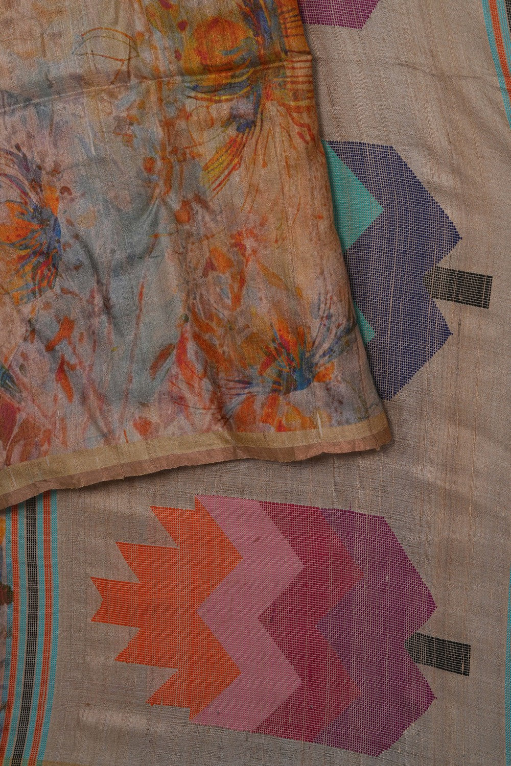 Image of Modern Art Desi Tussar Silk Saree