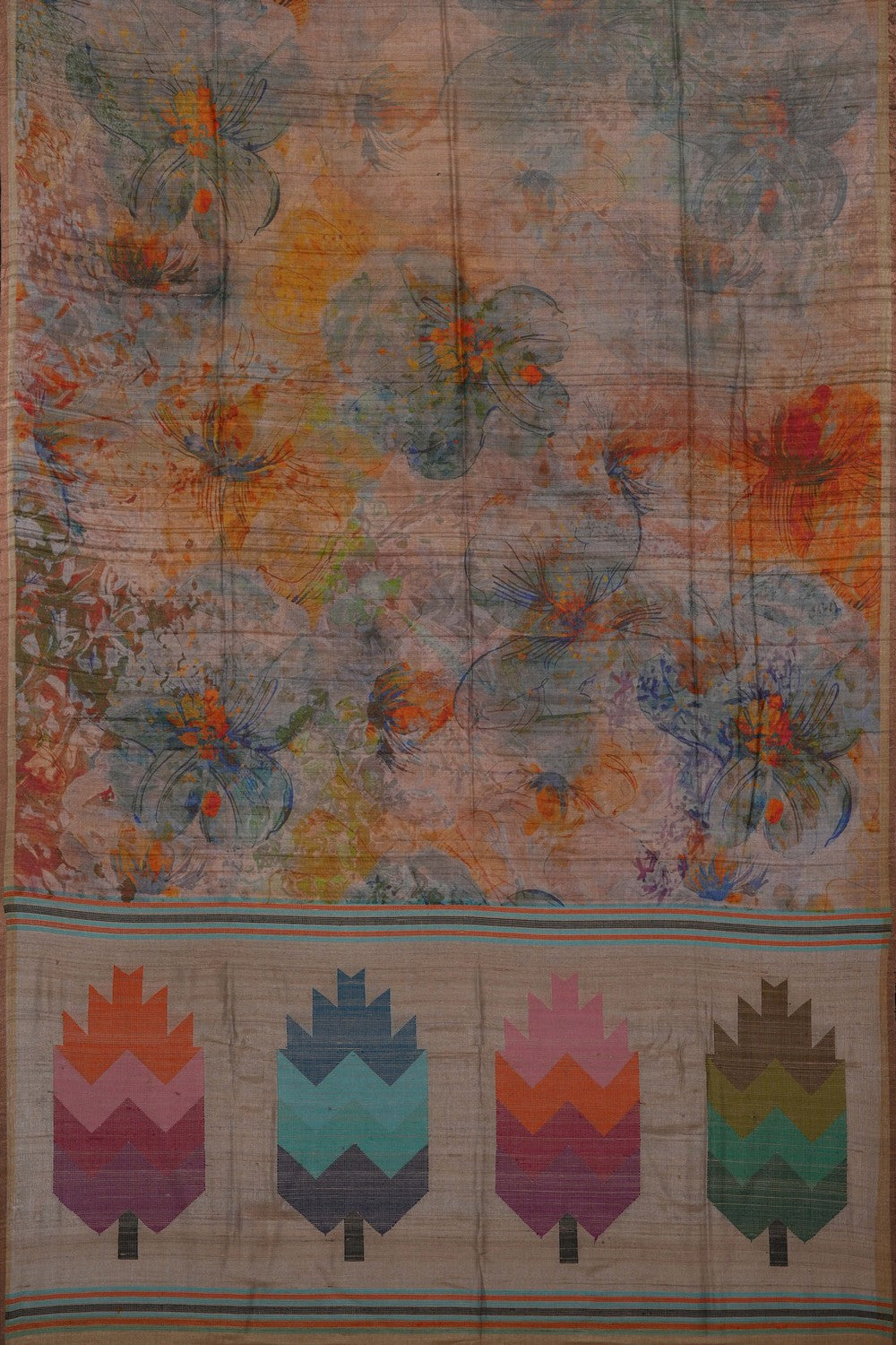 Image of Modern Art Desi Tussar Silk Saree