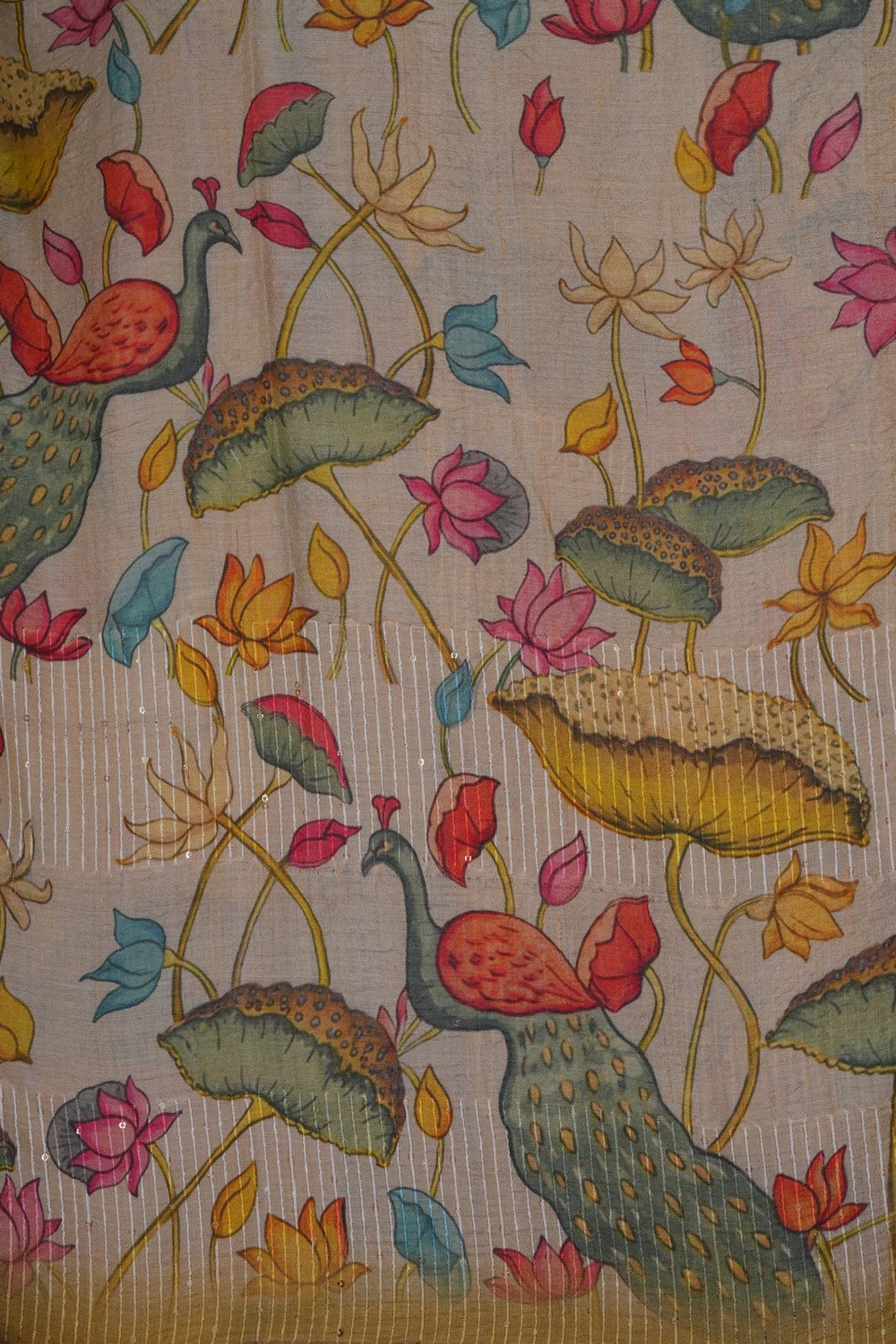 Image of Off-White Desi Tussar Silk Saree