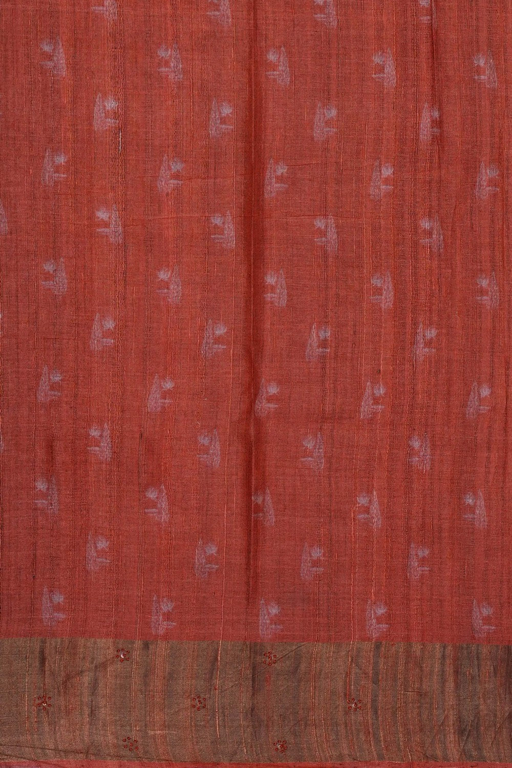 Image of Orange Desi Tussar Silk Saree