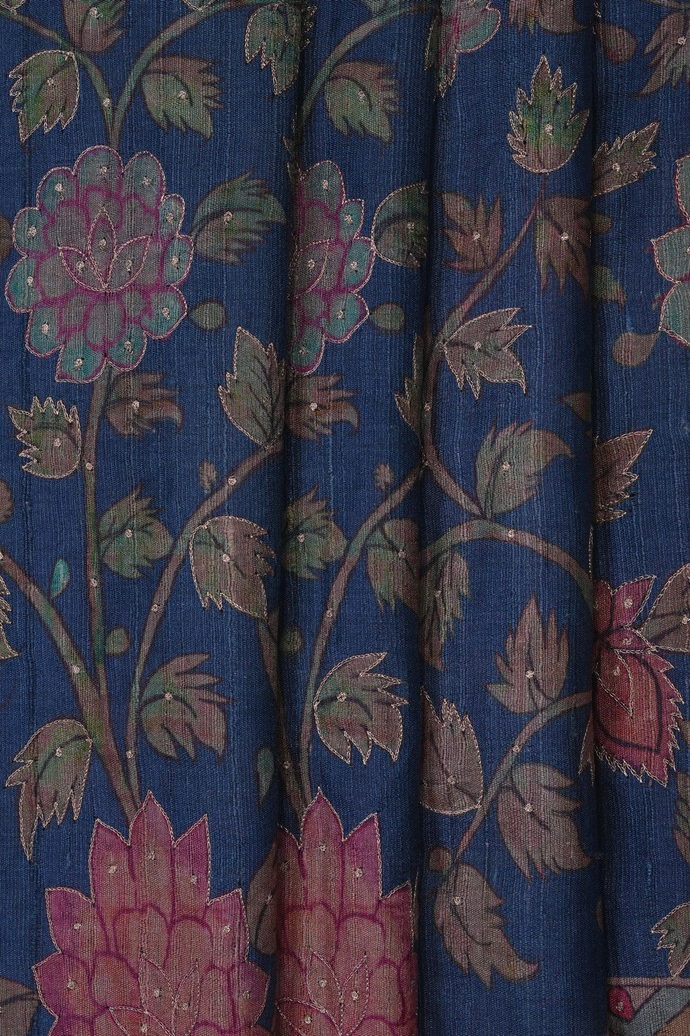 Image of Blue Desi Tussar Silk Saree