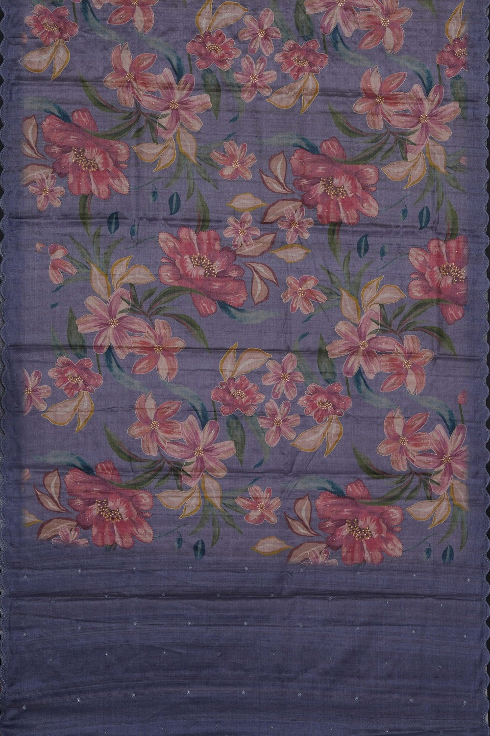Image of Grey Desi Tussar Silk Saree
