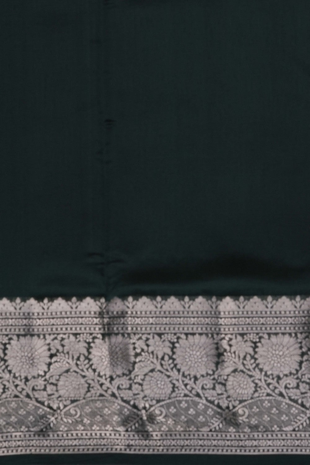 Image of Bottle Green Floral Printed Kora Saree