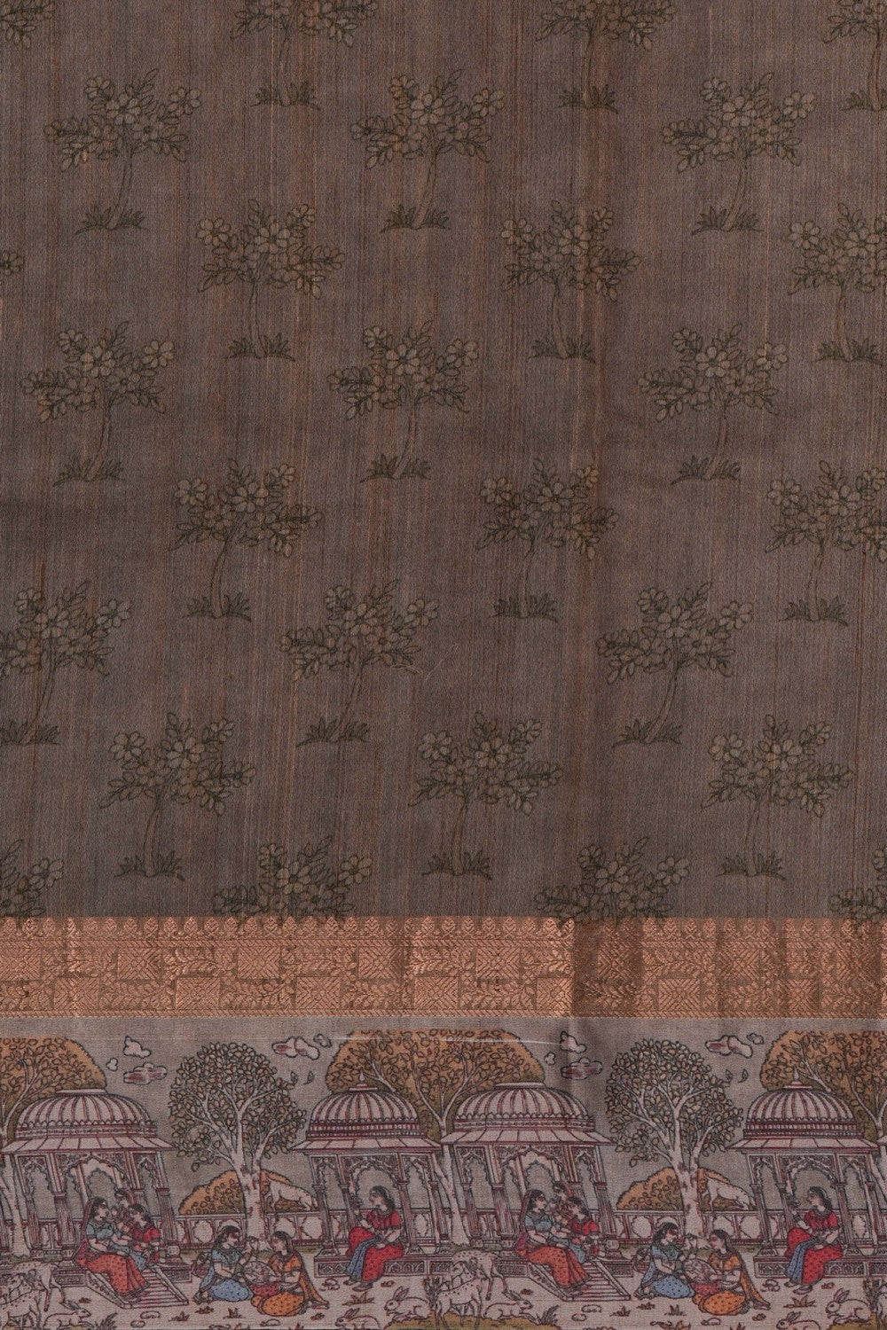 Image of Red Desi Tussar Silk Saree