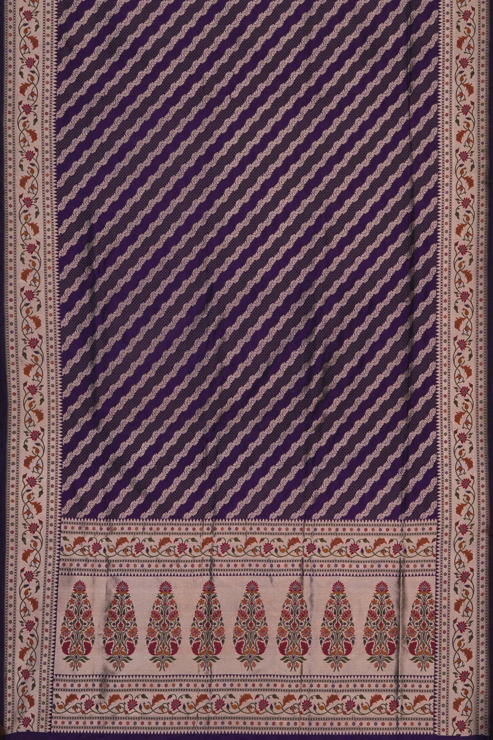 Image of Purple Banarasi Silk Saree