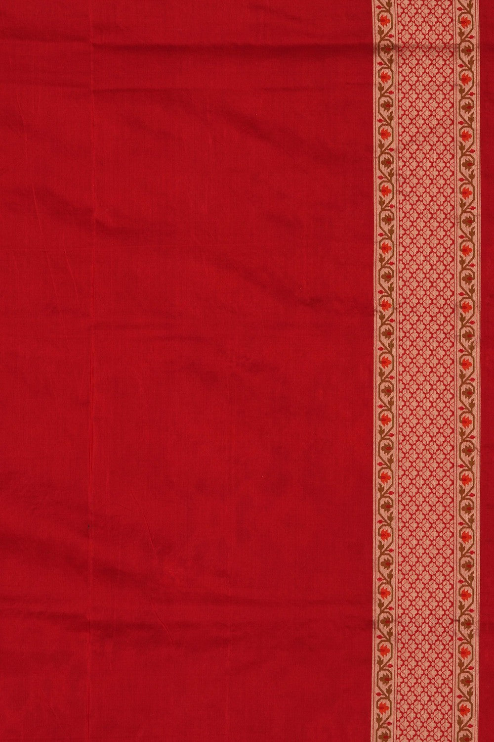Image of Red Banarasi Silk Brocade Saree
