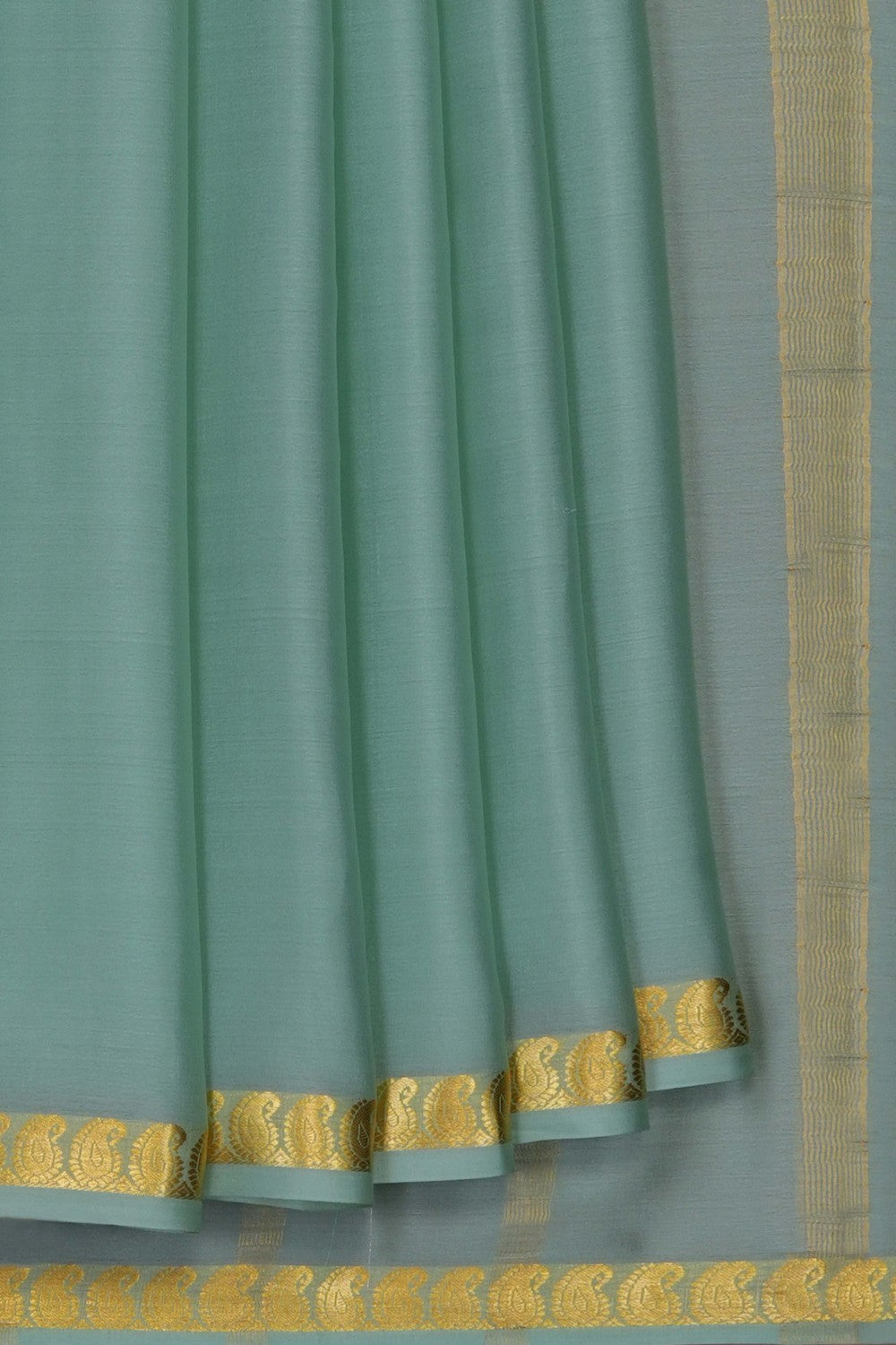 Image of Pista-Green Crepe Saree