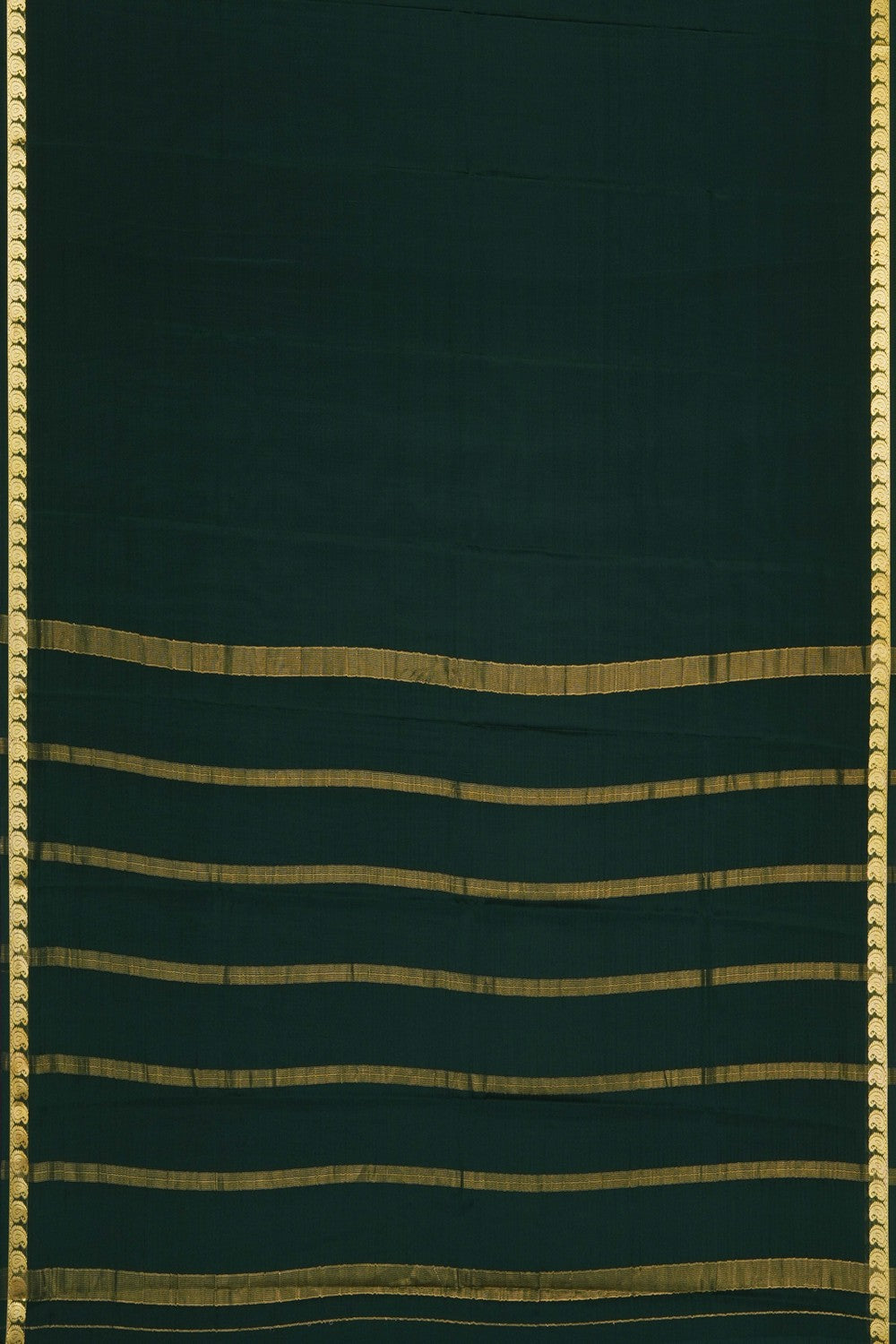 Image of Bottle-Green Crepe Saree