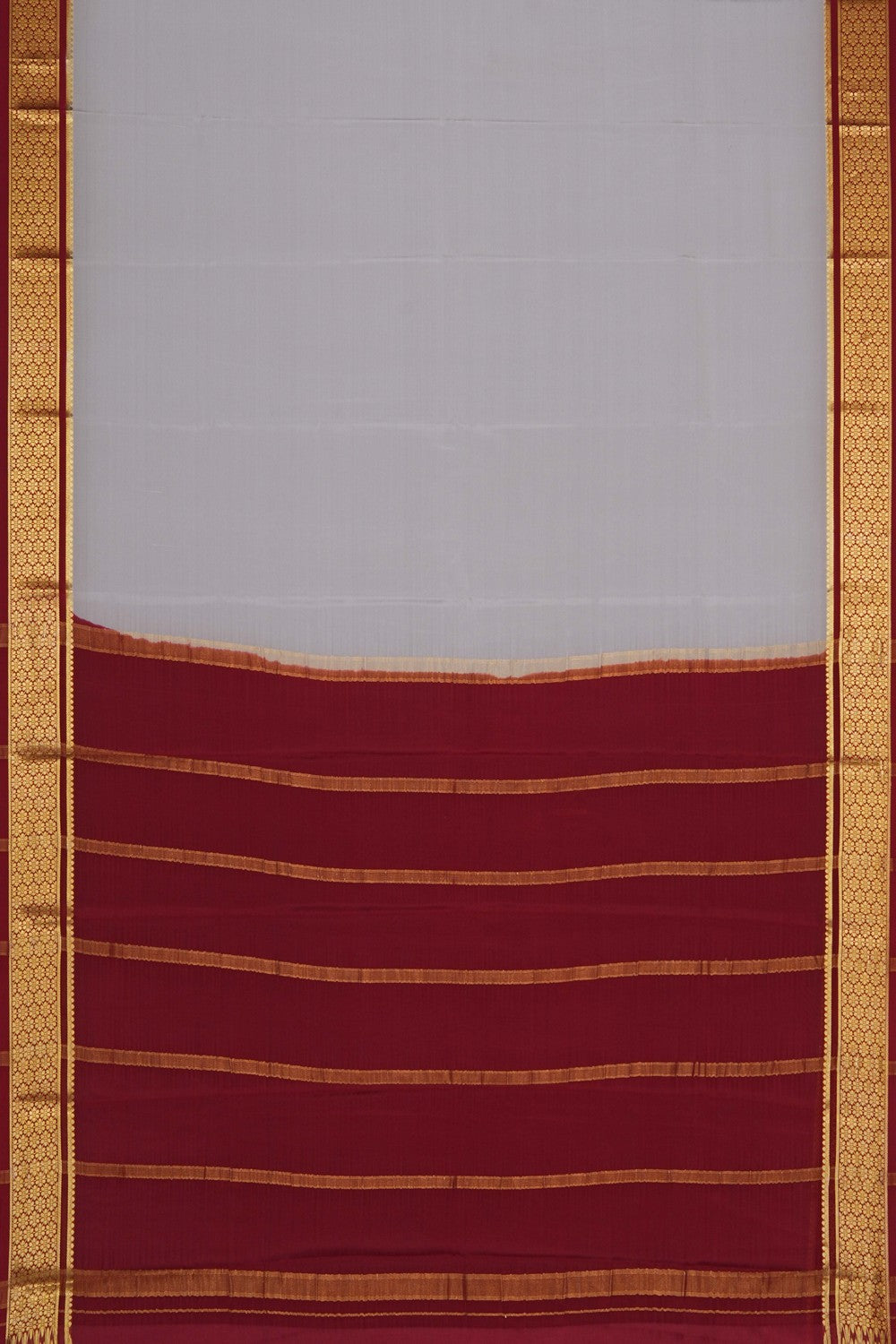 Image of Ivory-white Crepe Saree
