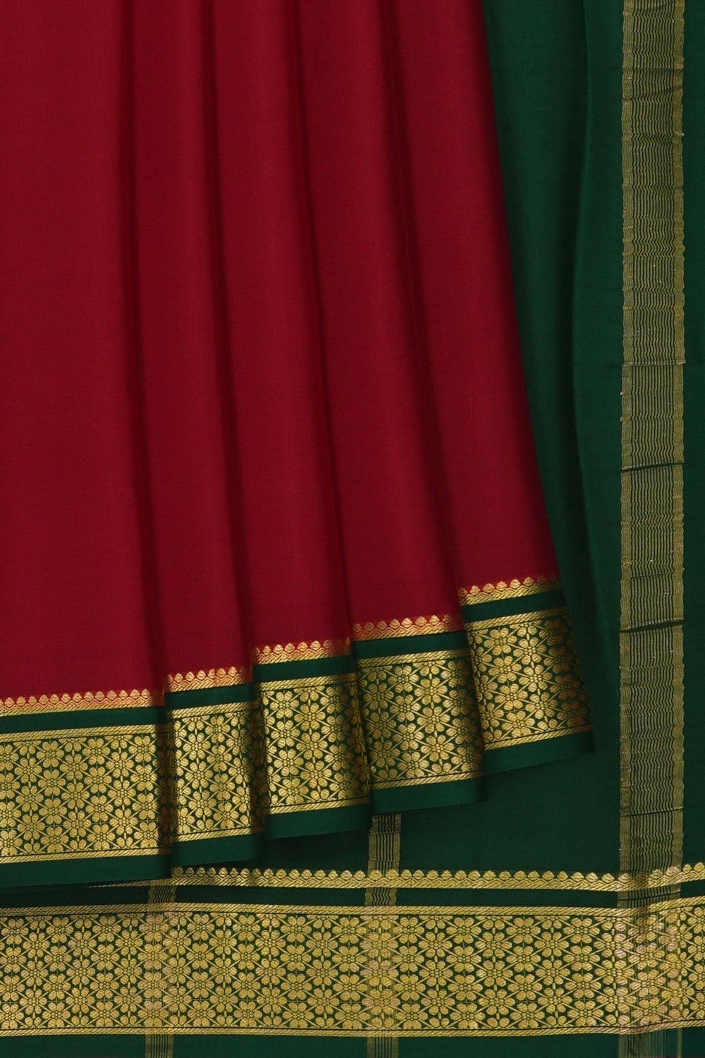 Image of Red Crepe Saree