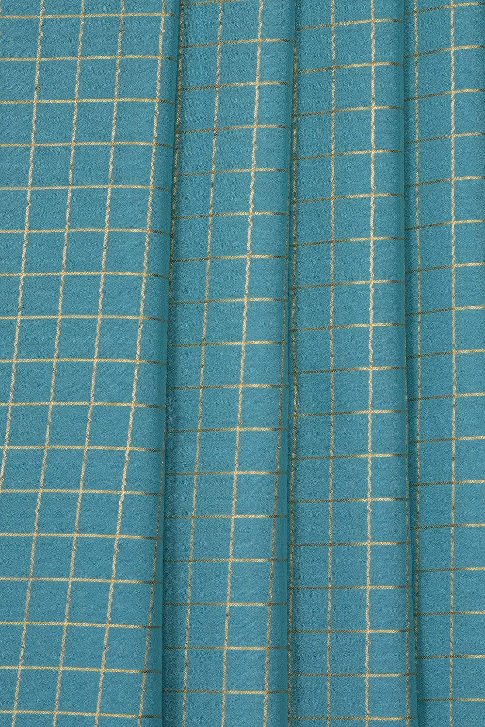 Image of Smoky Blue Crepe Saree