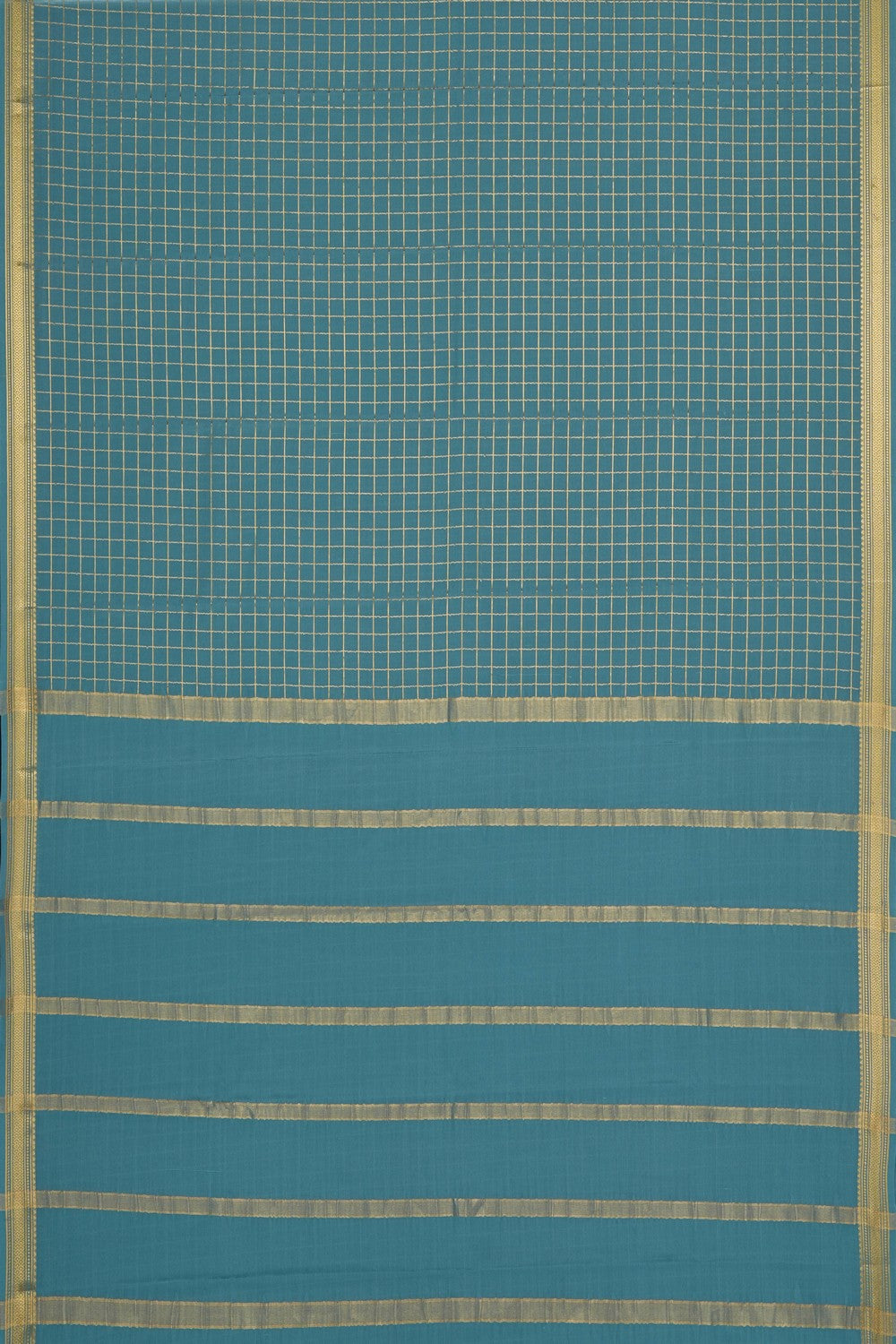 Image of Smoky Blue Crepe Saree