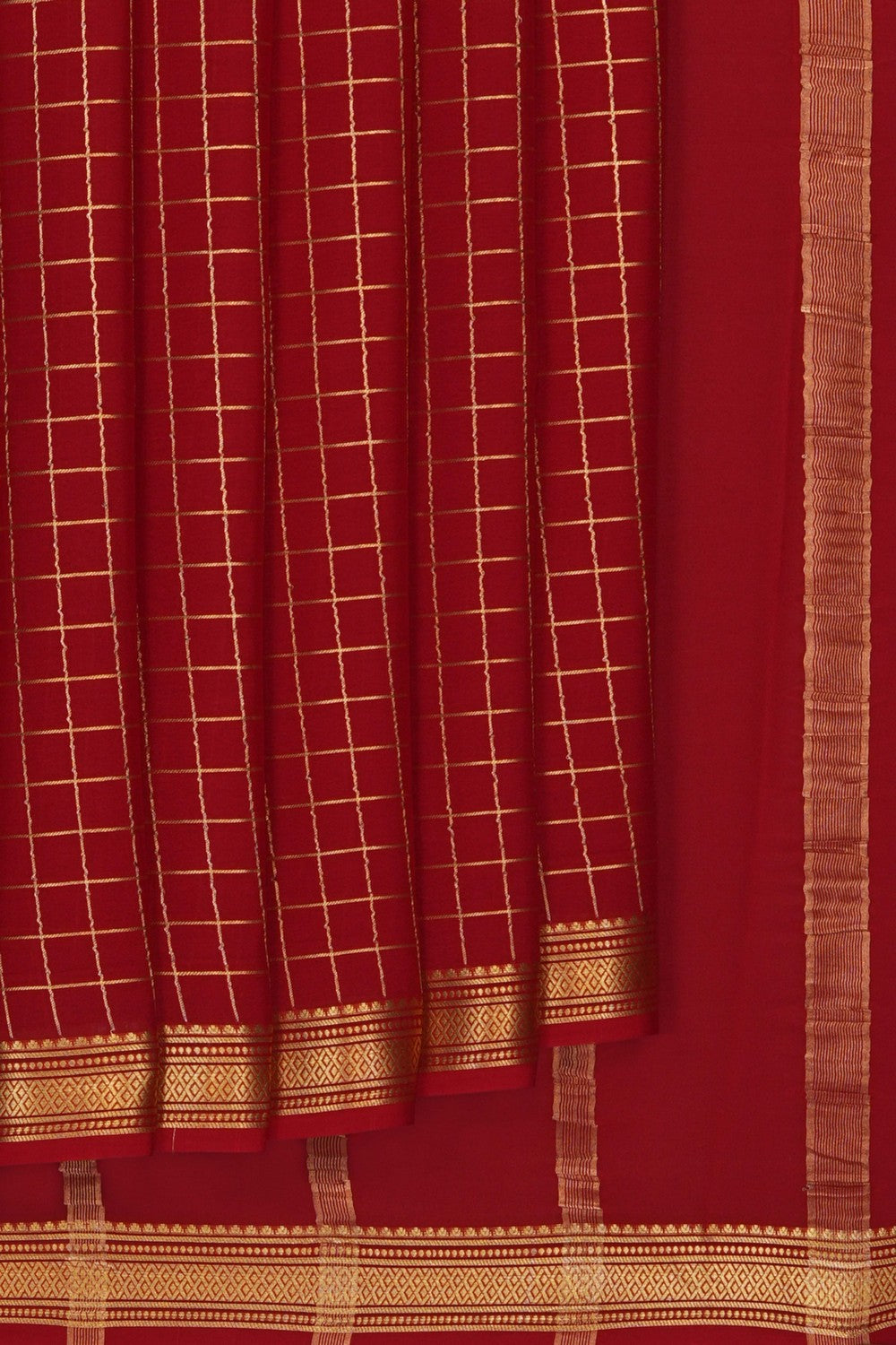 Image of Red Crepe Saree