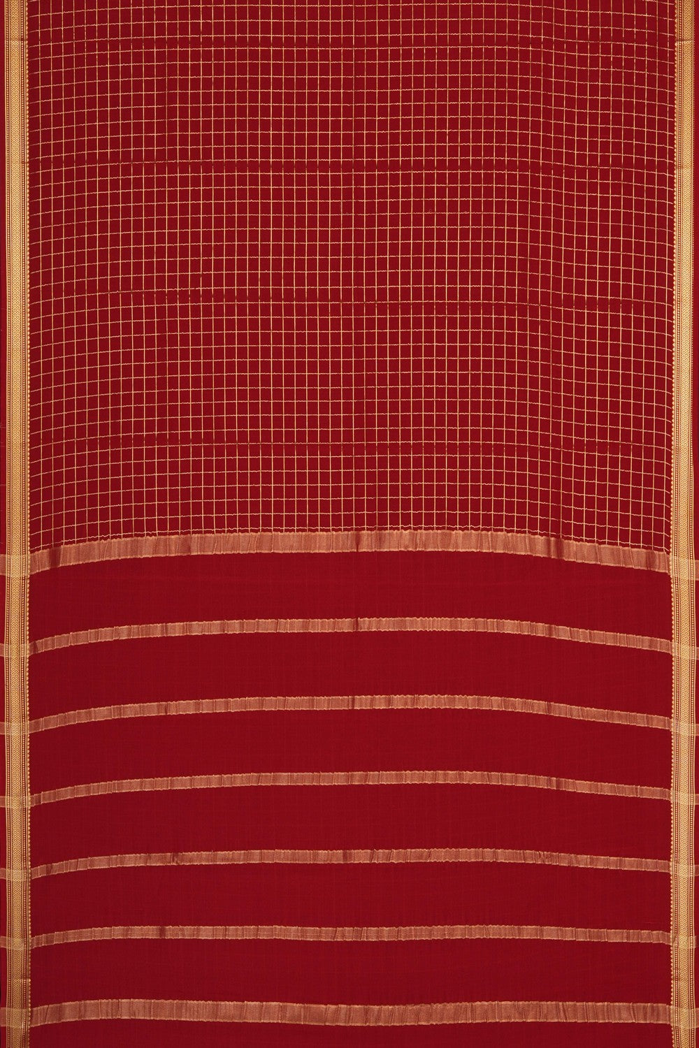 Image of Red Crepe Saree
