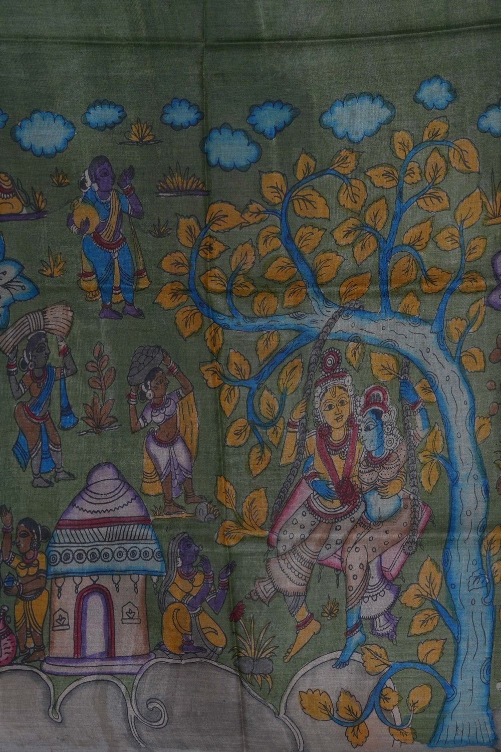 Image of Kalamkari Hand-Painted Dupatta