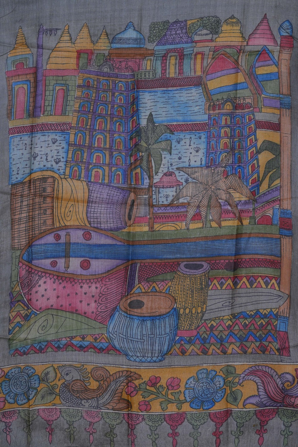 Image of Kalamkari Hand-Painted Dupatta