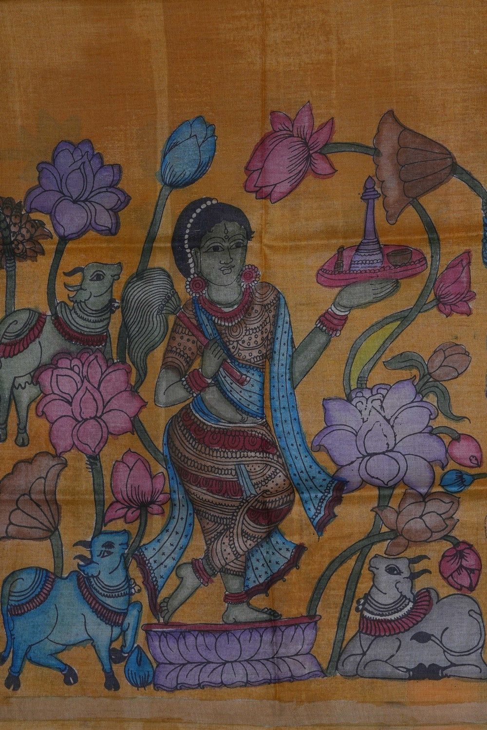 Image of Kalamkari Hand-Painted Dupatta