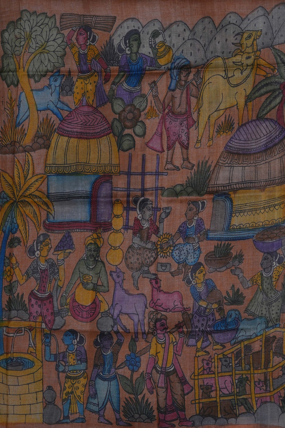 Image of Kalamkari Hand-Painted Dupatta