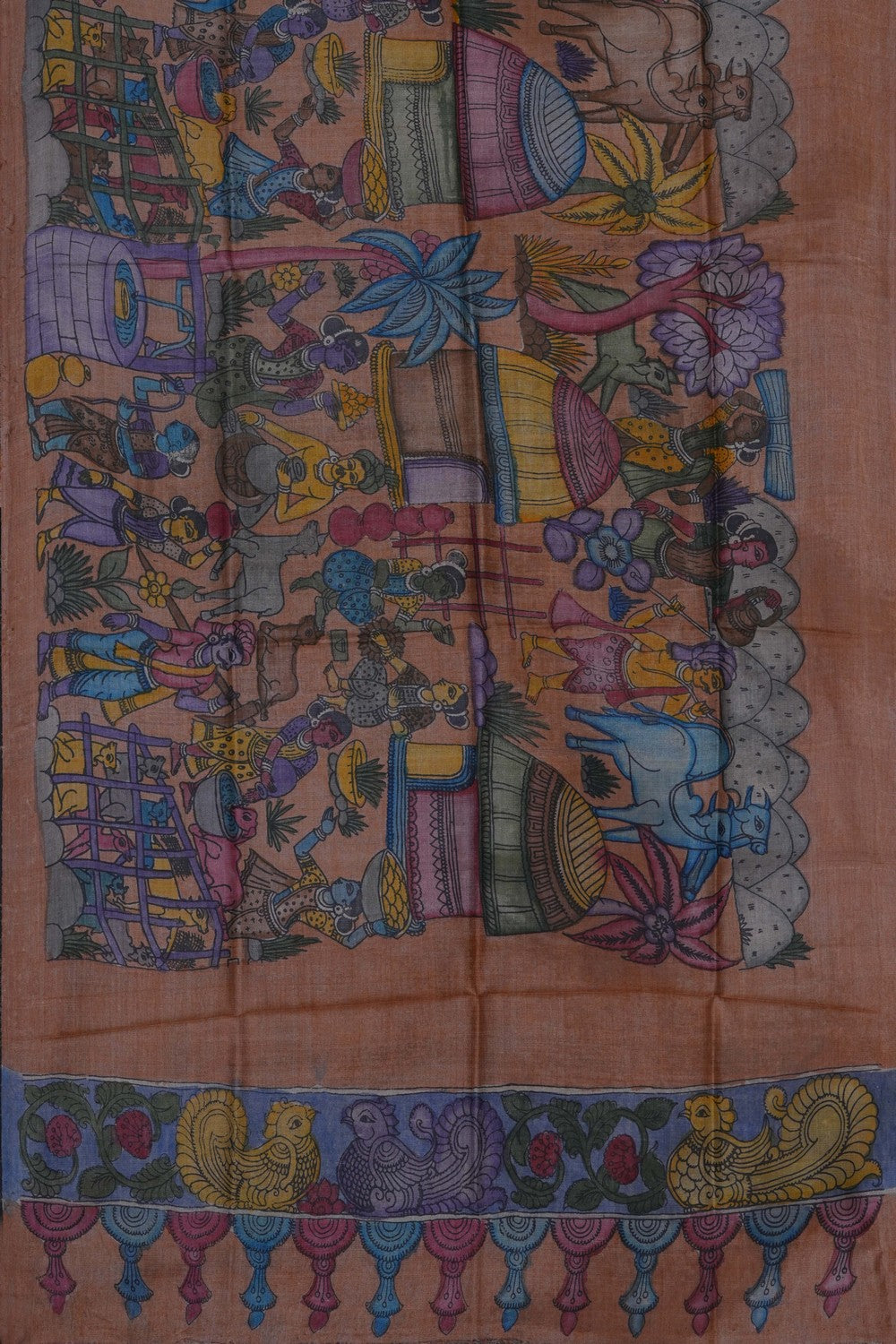 Image of Kalamkari Hand-Painted Dupatta