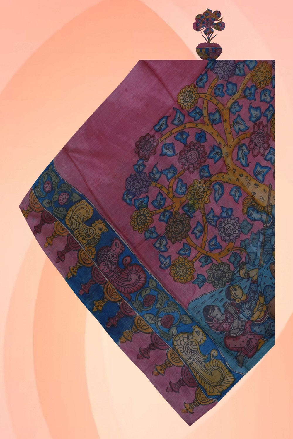 Image of Kalamkari Hand-Painted Dupatta