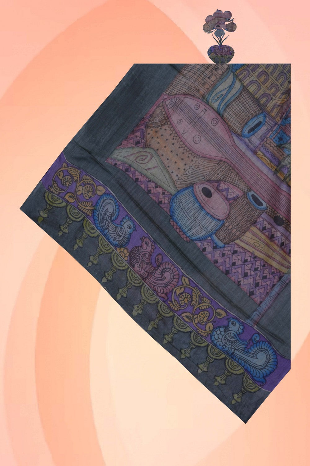 Image of Kalamkari Hand-Painted Dupatta