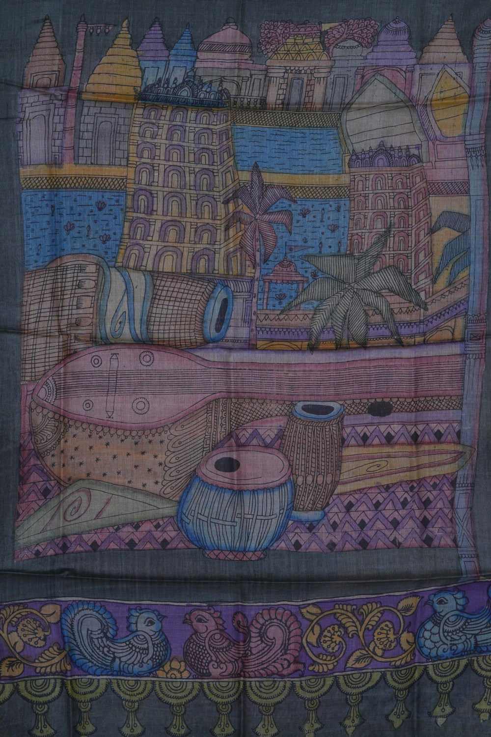 Image of Kalamkari Hand-Painted Dupatta