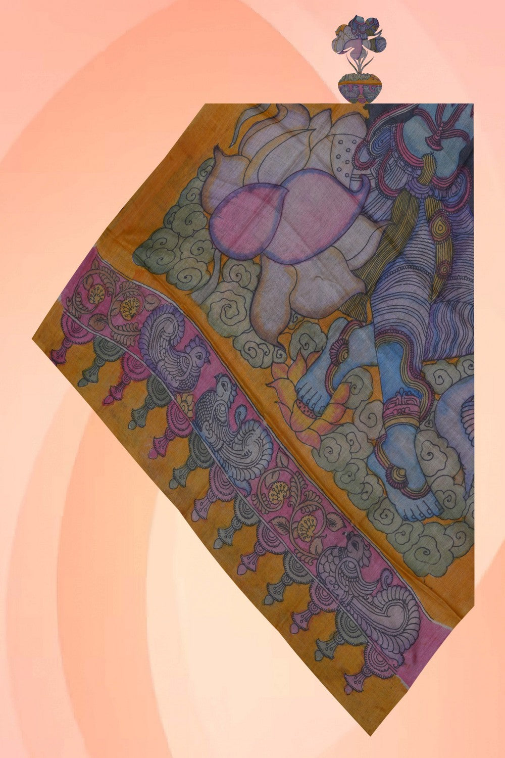 Image of Kalamkari Hand-Painted Dupatta