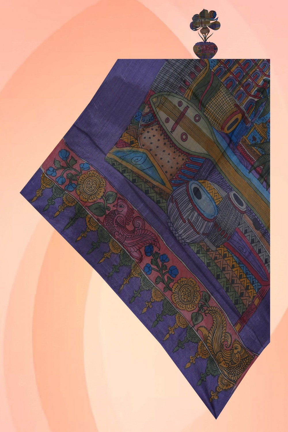 Image of Kalamkari Hand-Painted Dupatta