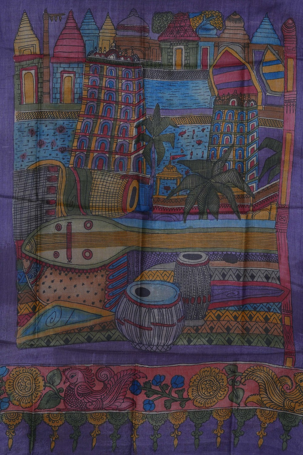 Image of Kalamkari Hand-Painted Dupatta