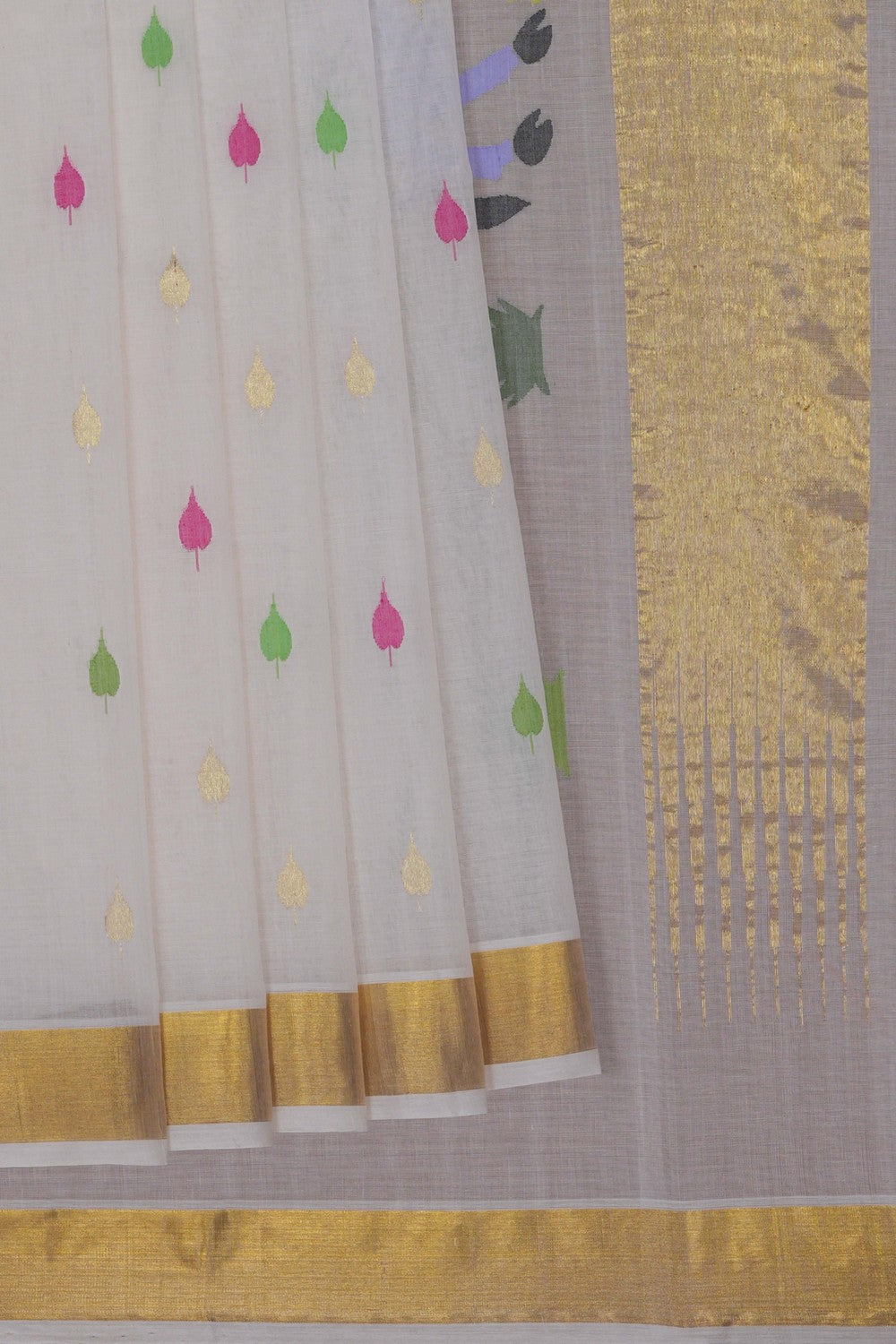 Image of Off-White Venkatagiri Cotton Saree