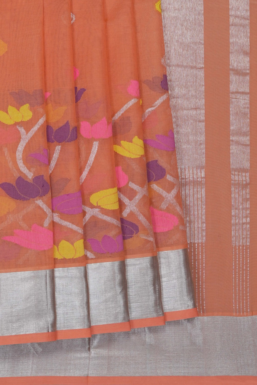 Image of Peach Venkatagiri Cotton Saree
