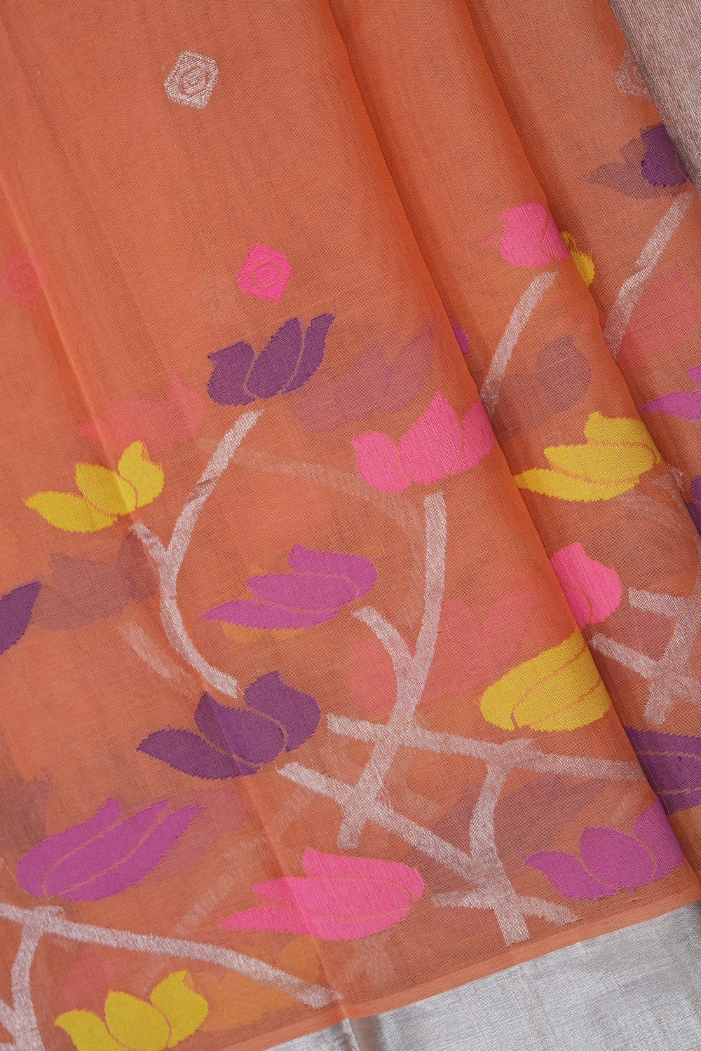 Image of Peach Venkatagiri Cotton Saree
