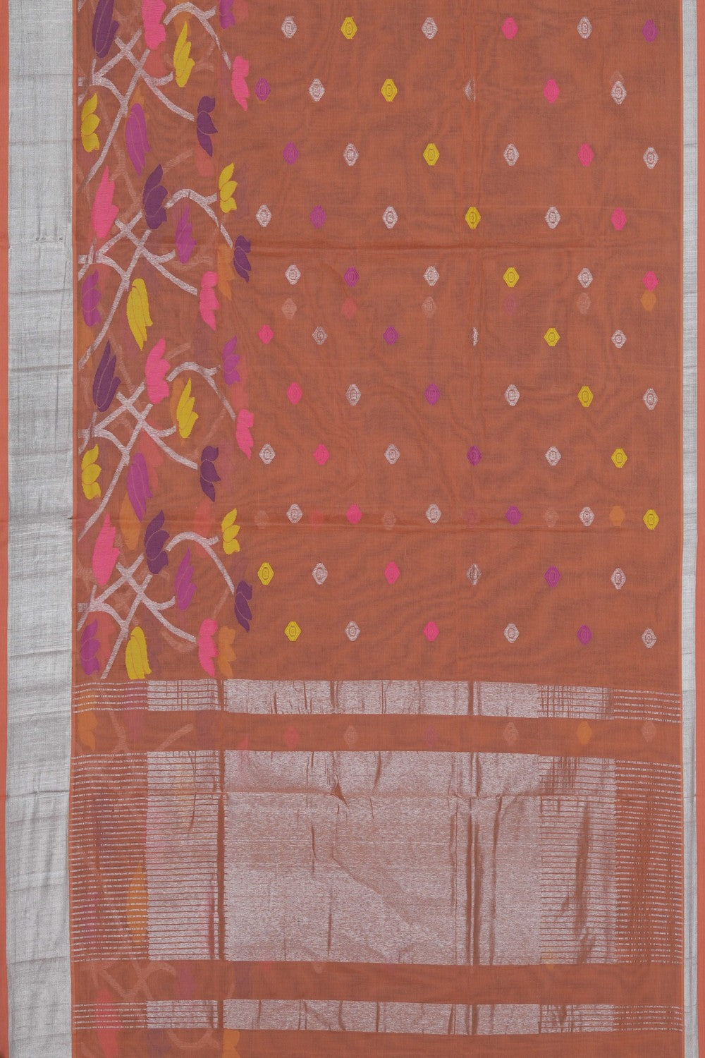 Image of Peach Venkatagiri Cotton Saree