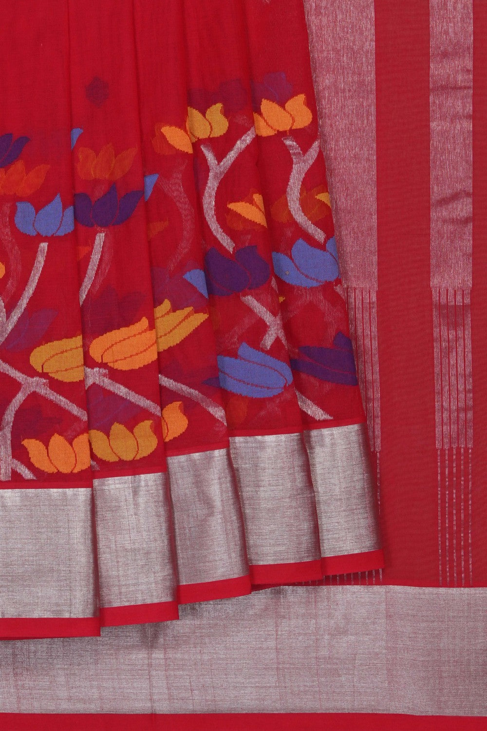 Image of Red Venkatagiri Cotton Saree