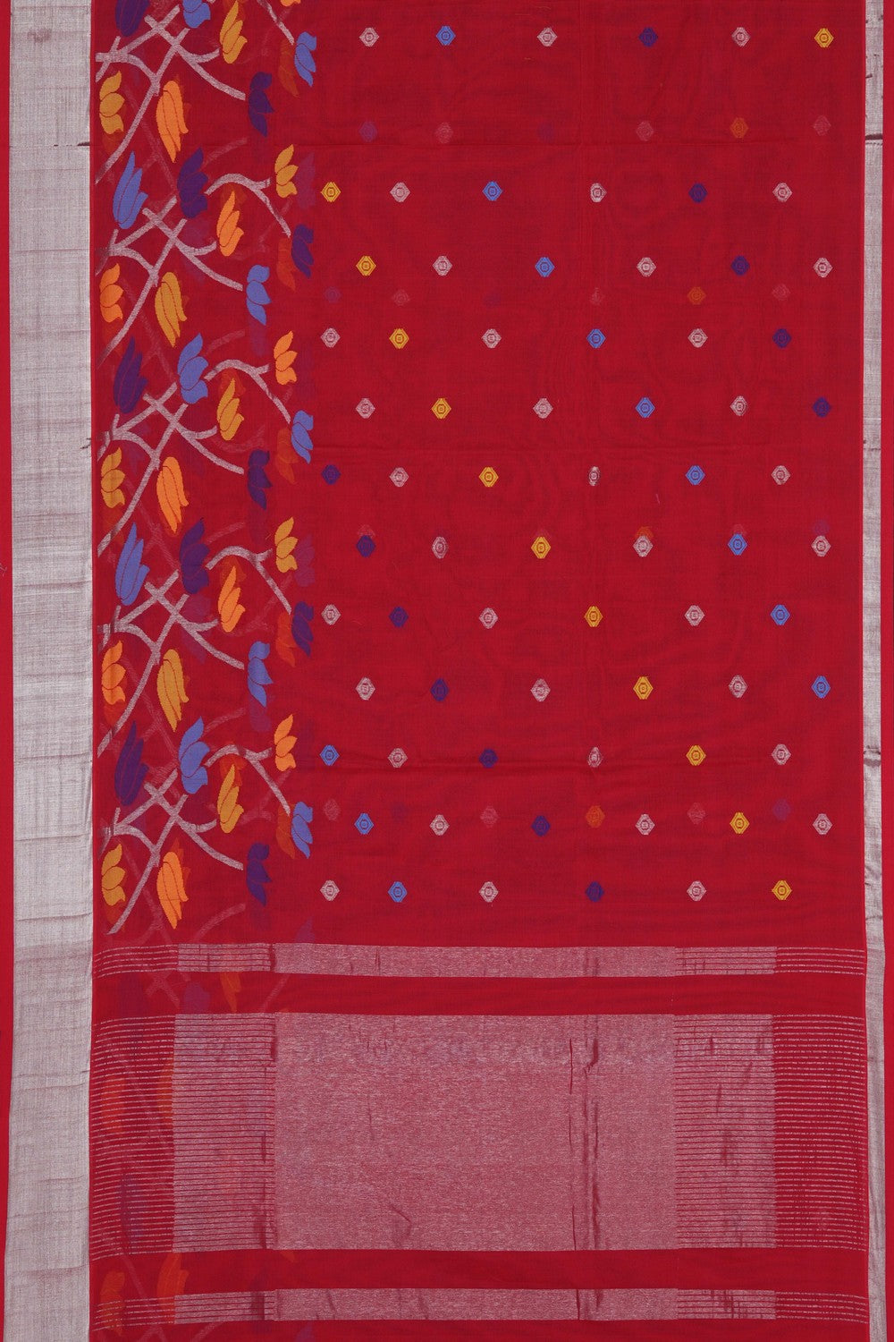 Image of Red Venkatagiri Cotton Saree