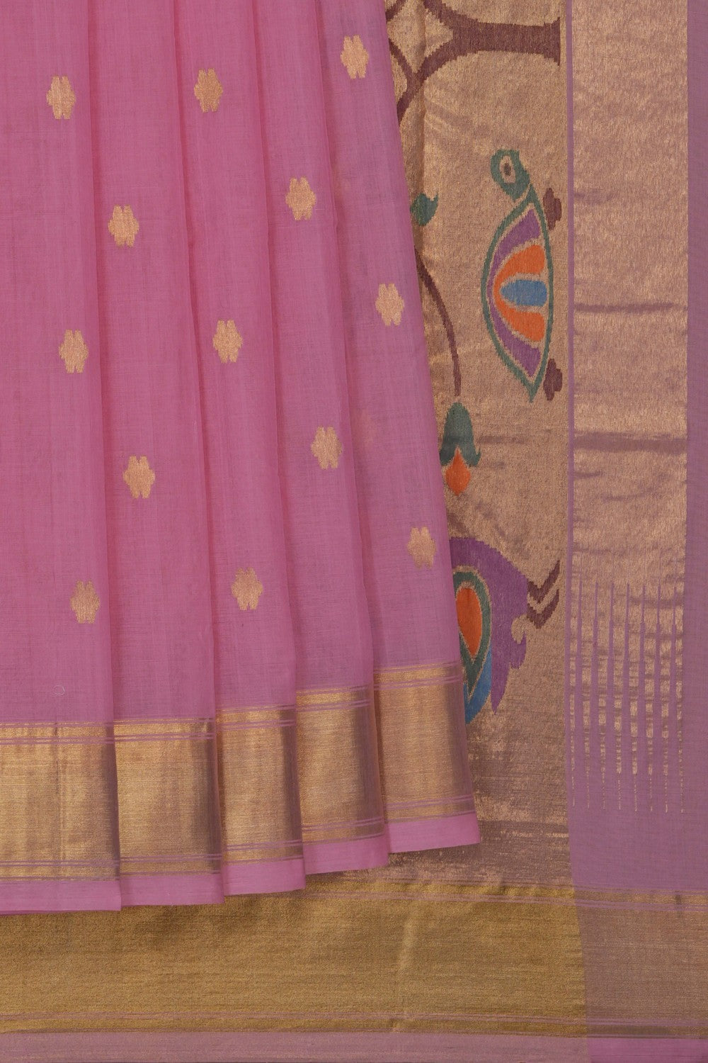 Image of Pink Venkatagiri Cotton Saree