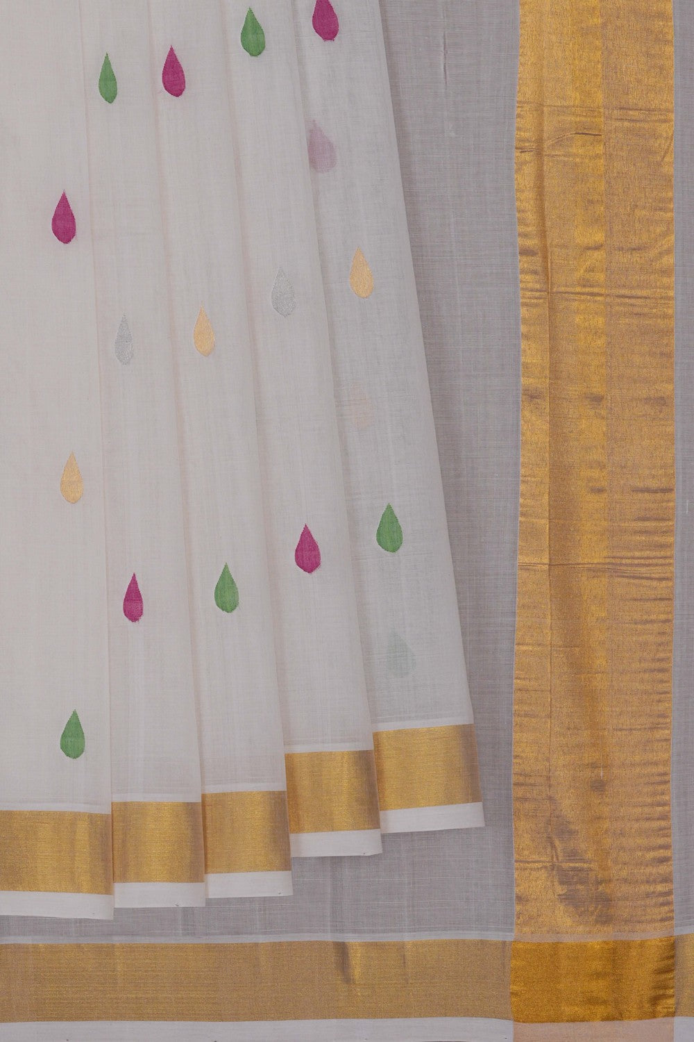 Image of Off-White Venkatagiri Cotton Saree