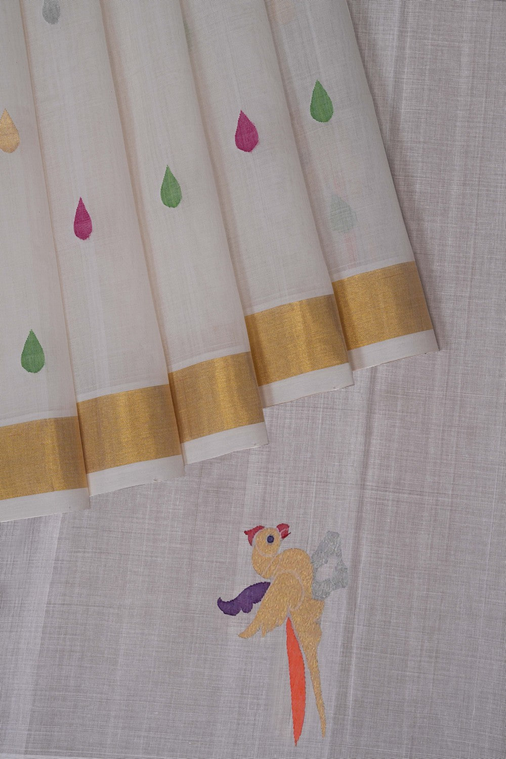 Image of Off-White Venkatagiri Cotton Saree
