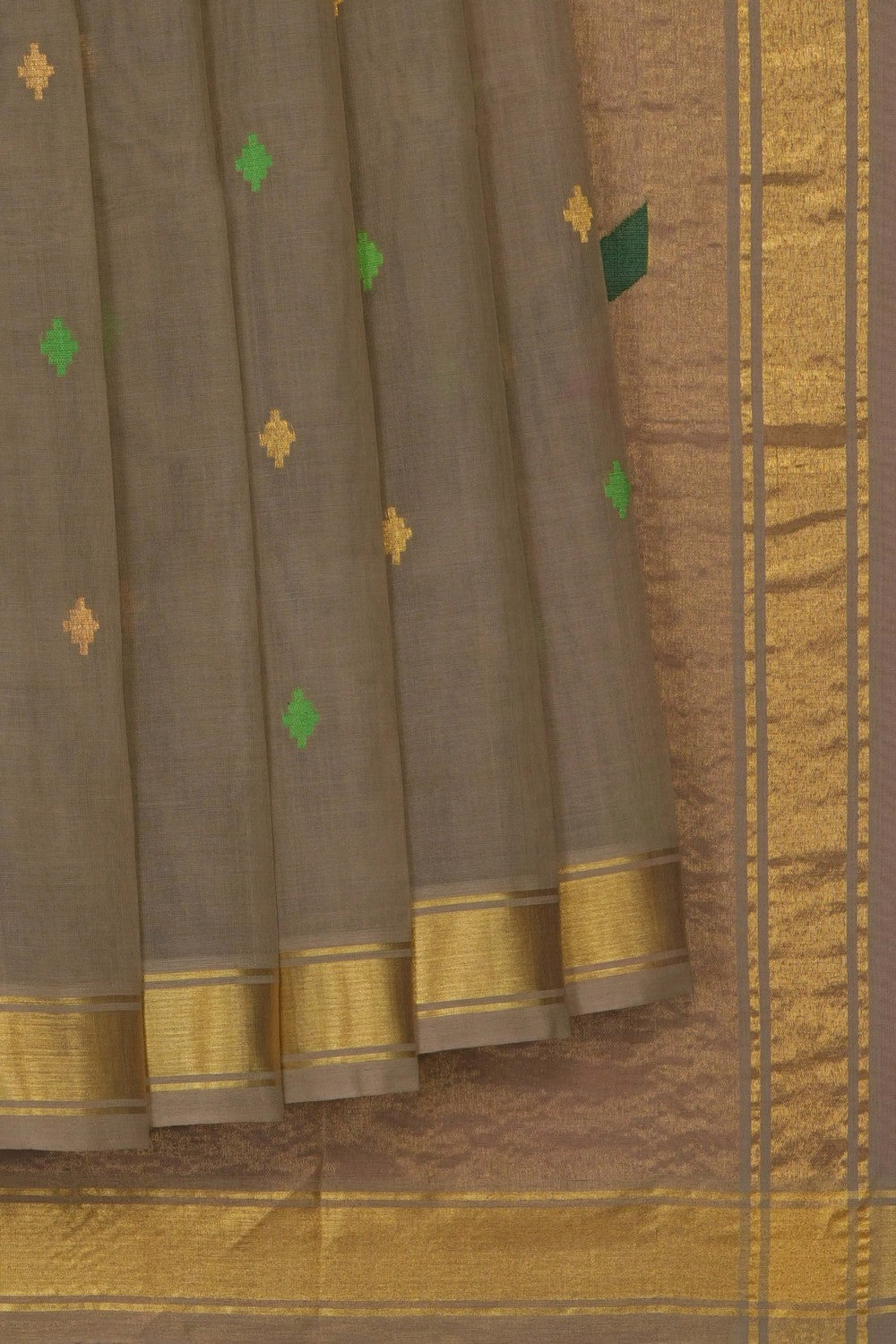 Image of Grey Venkatagiri Cotton Saree