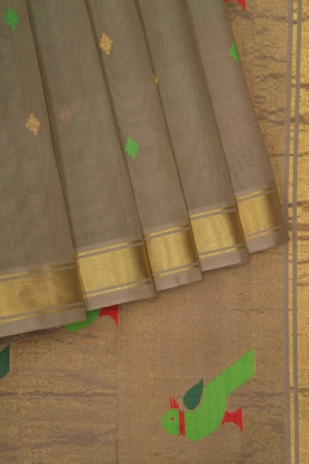 Image of Grey Venkatagiri Cotton Saree