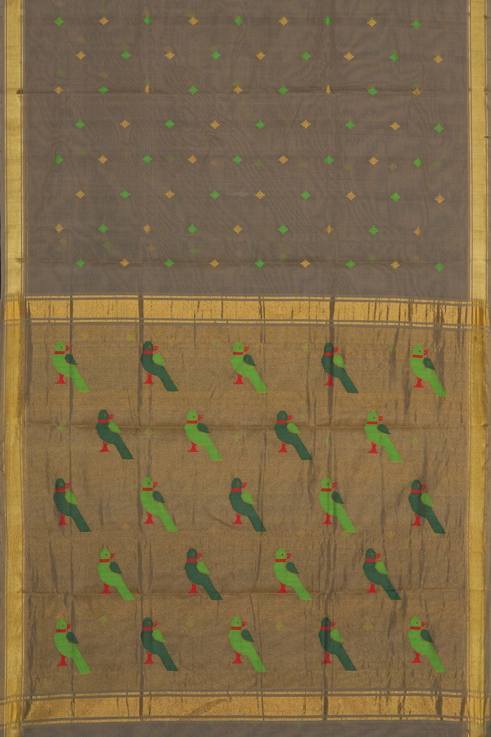 Image of Grey Venkatagiri Cotton Saree