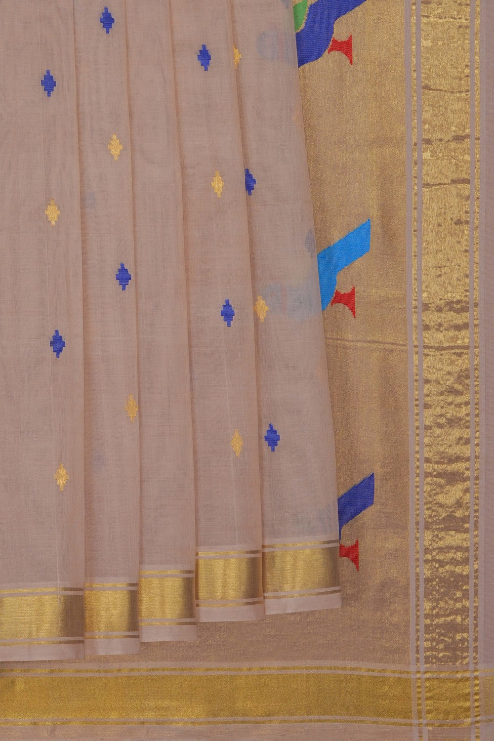Image of Off-White Venkatagiri Cotton Saree