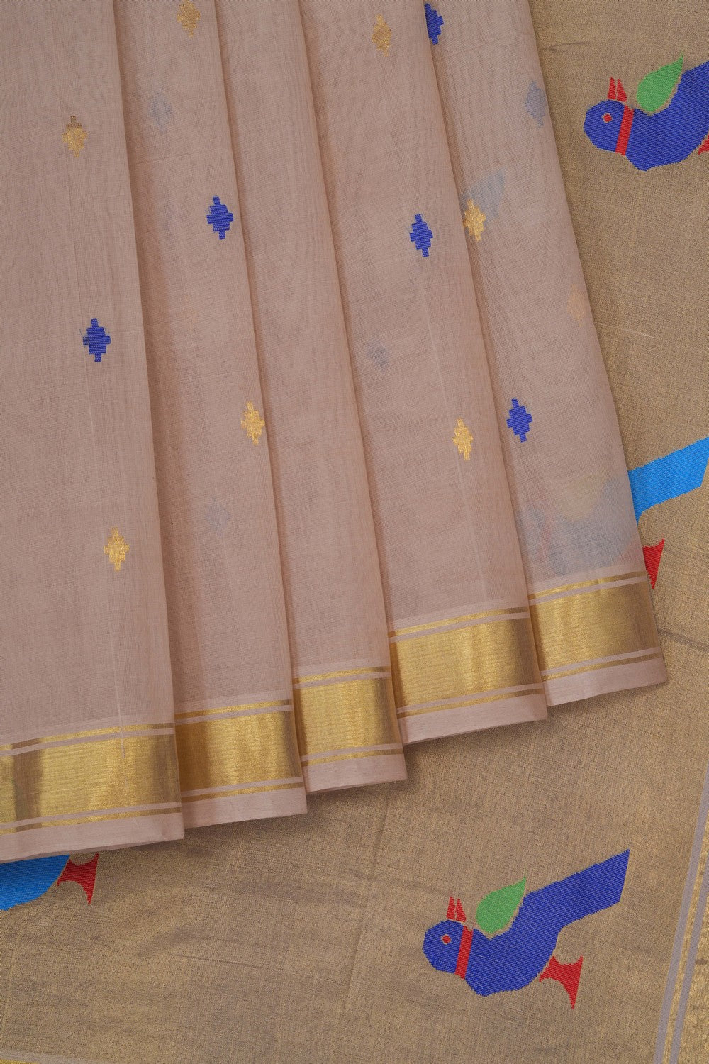 Image of Off-White Venkatagiri Cotton Saree