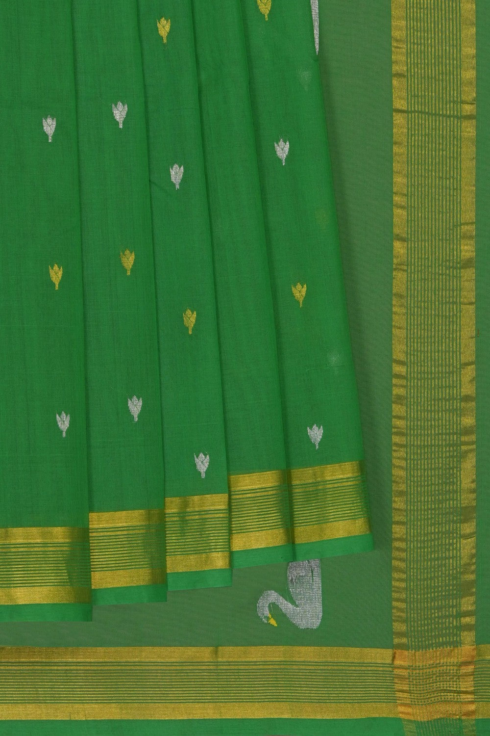 Image of Green Venkatagiri Cotton Saree